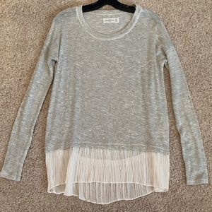 Abercrombie Silk Knit Grey Sweater Lace Bottom